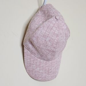 Anthropologie Ribbed Knit Adjustable Baseball Hat in Pink
